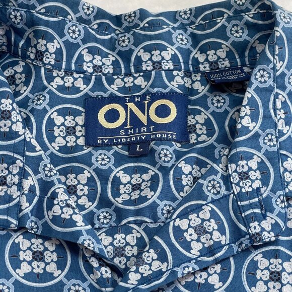 The ONO Shirt by Liberty House Mens Geometric Print Short Sleeve Button Up Large - Picture 3 of 7